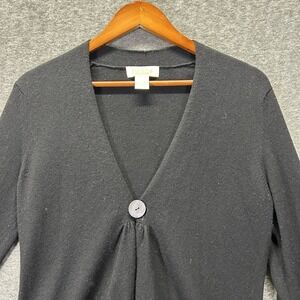 Peck & Peck Womans Small One Button Cardigan Cashmere Long Sleeve V Neck